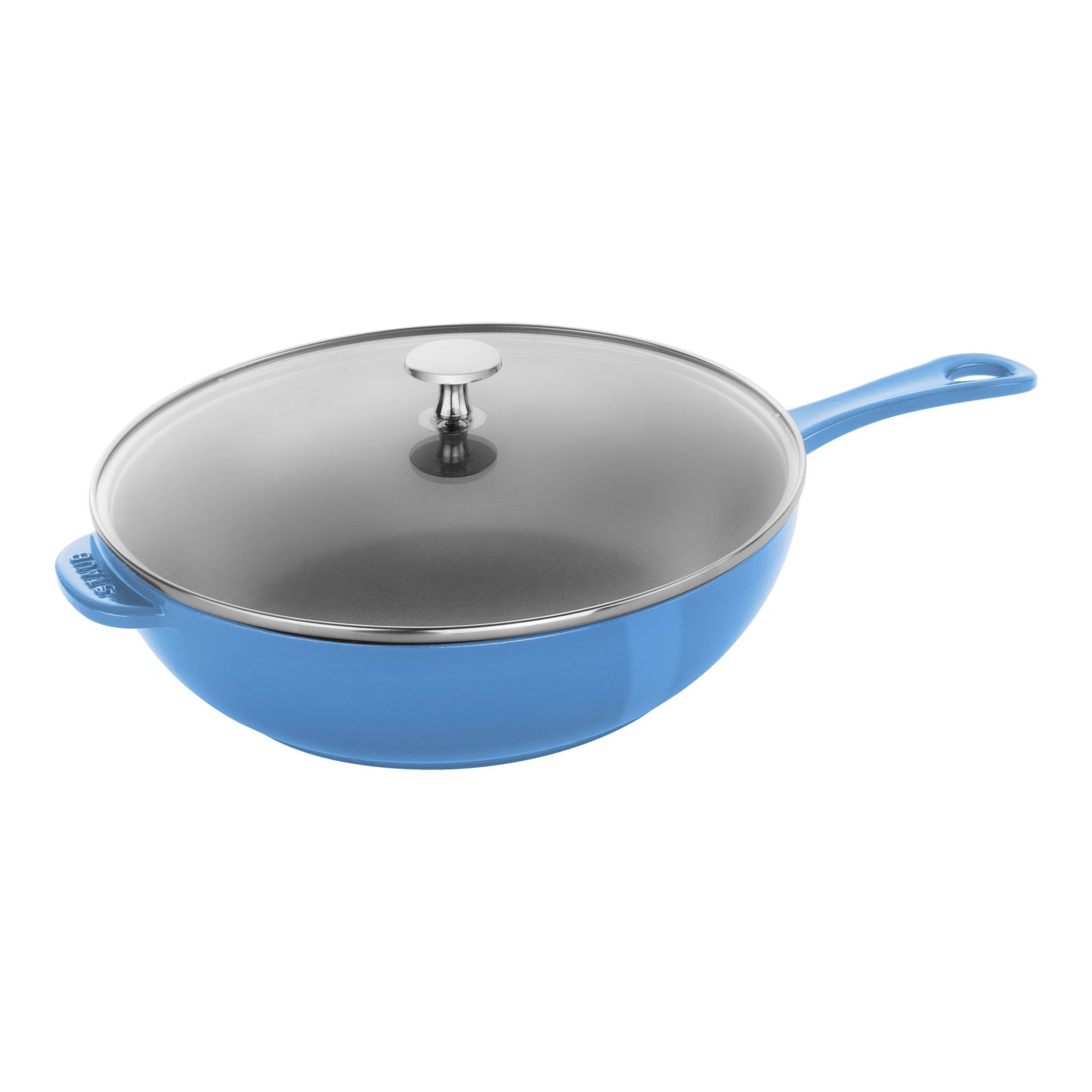 STAUB Pans 26 cm / 10 inch Cast Iron Frying Pan, Ice-Blue