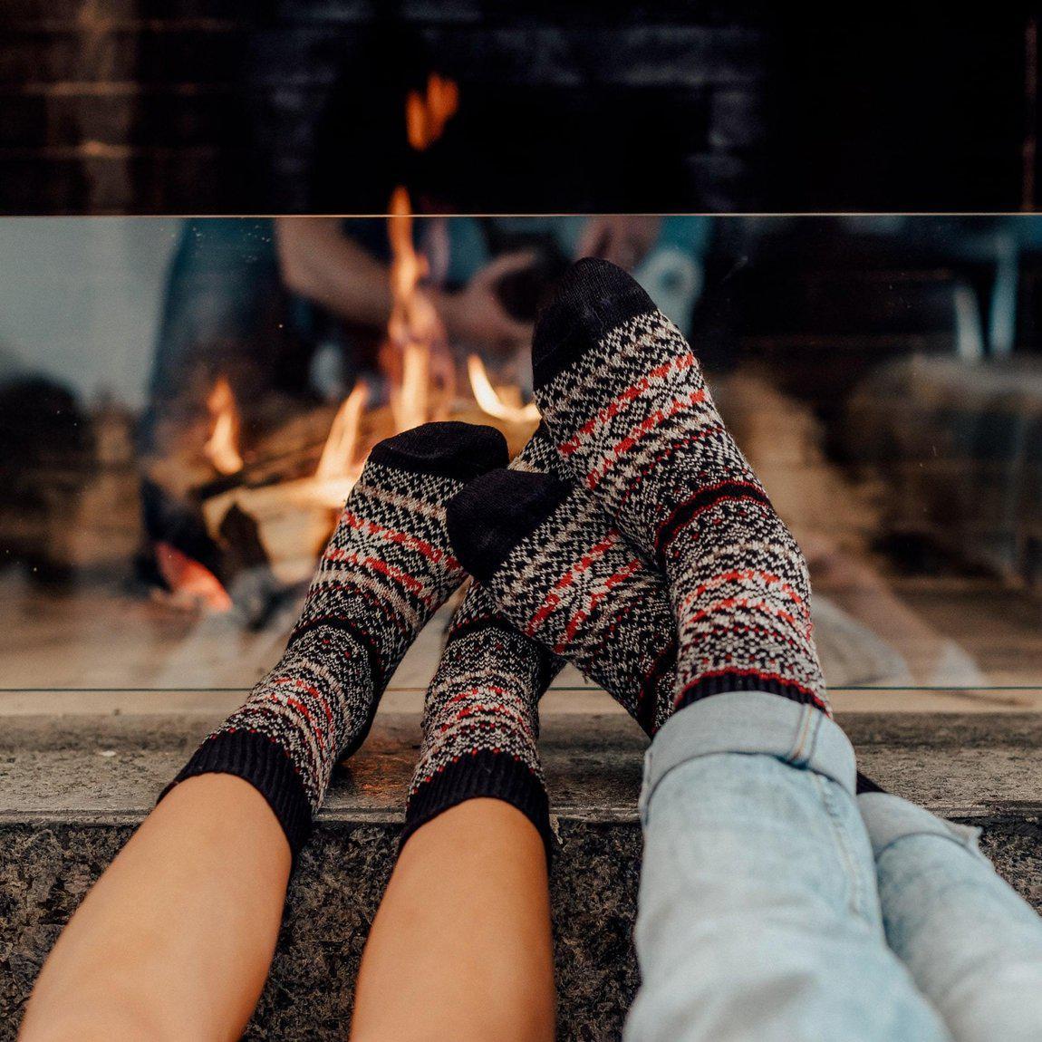 Nordic Socks Merino Wool in PERFORM™ (Sigrid - Black) - Unisex