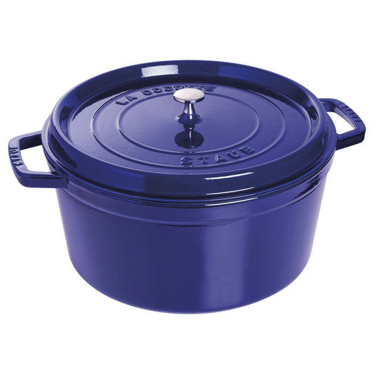 STAUB La Cocotte 8.4 L Cast Iron Round Cocotte, Dark-Blue