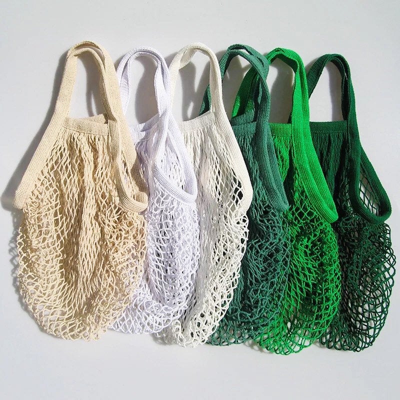 Reusable Organic Cotton Mesh Bag - Plastic Free Zero Waste Shopping Bag