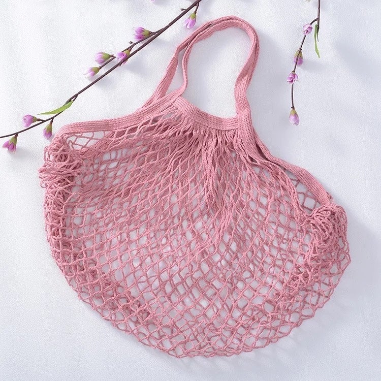 Reusable Organic Cotton Mesh Bag - Plastic Free Zero Waste Shopping Bag