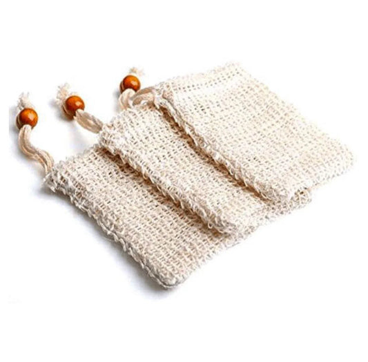 Nifty Natural Sisal Soup Pouch - Zero Waste Organic Soap Bag  -Plastic Free Biodegradable Soap Saver