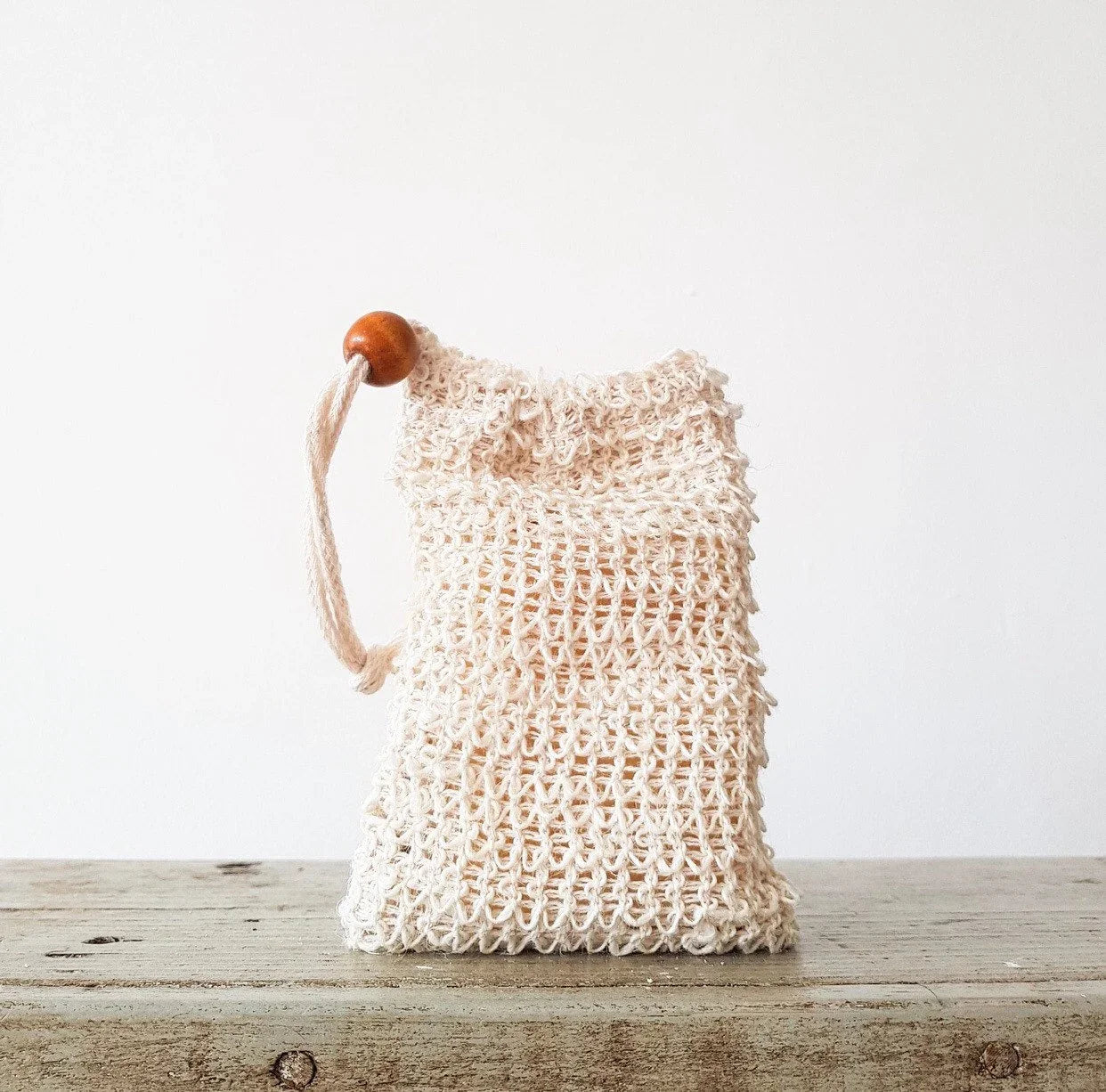 Nifty Natural Sisal Soup Pouch - Zero Waste Organic Soap Bag  -Plastic Free Biodegradable Soap Saver