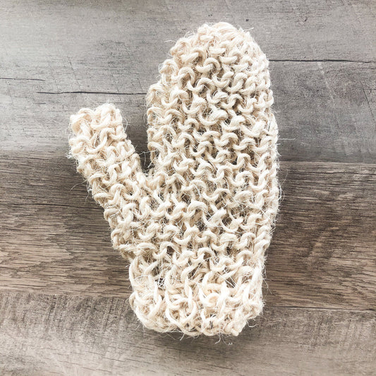 Natural Sisal Bath Mitt - Zero Waste Organic Exfoliating Bath Glove - Plastic Free Sustainable Shower