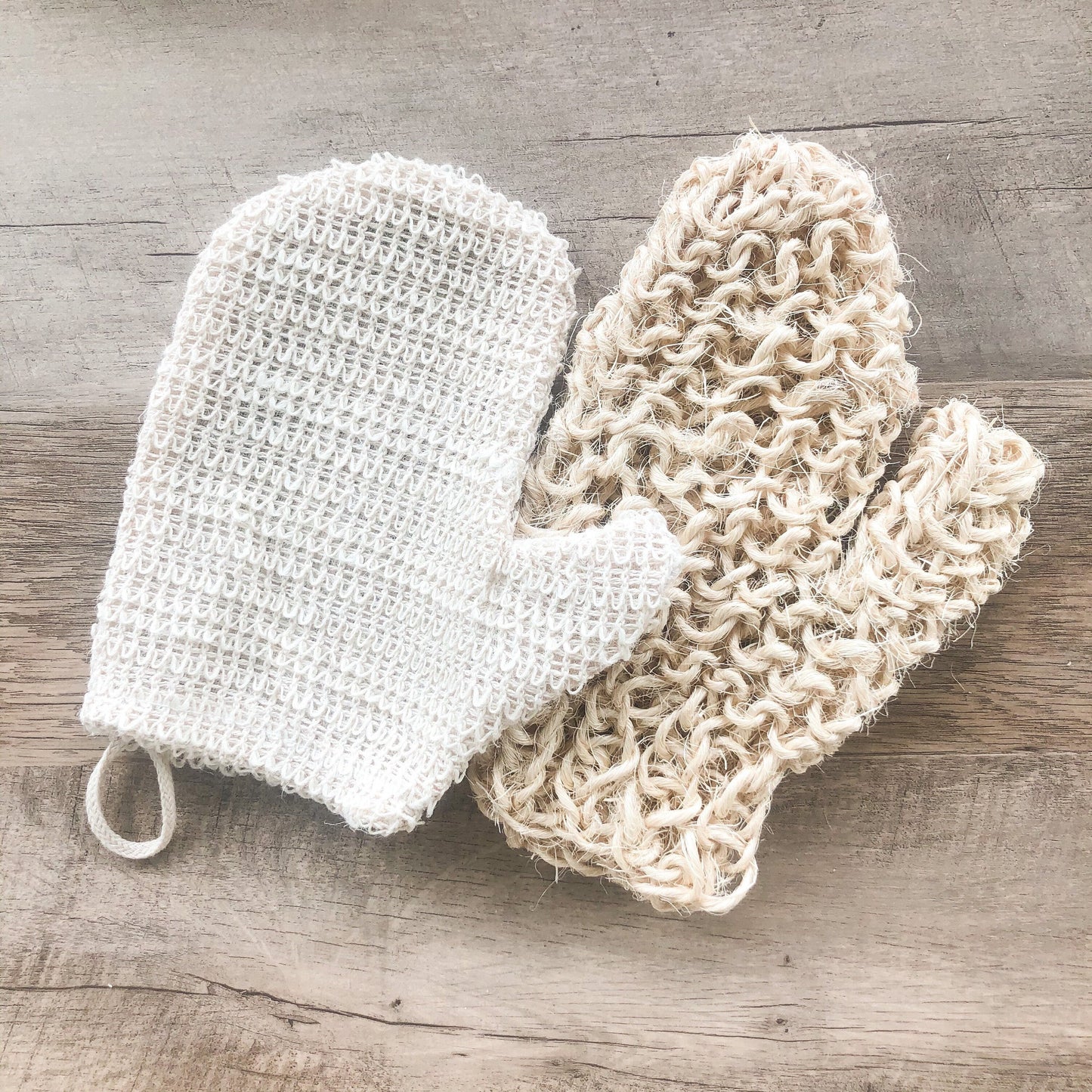 Natural Sisal Bath Mitt - Zero Waste Organic Exfoliating Bath Glove - Plastic Free Sustainable Shower