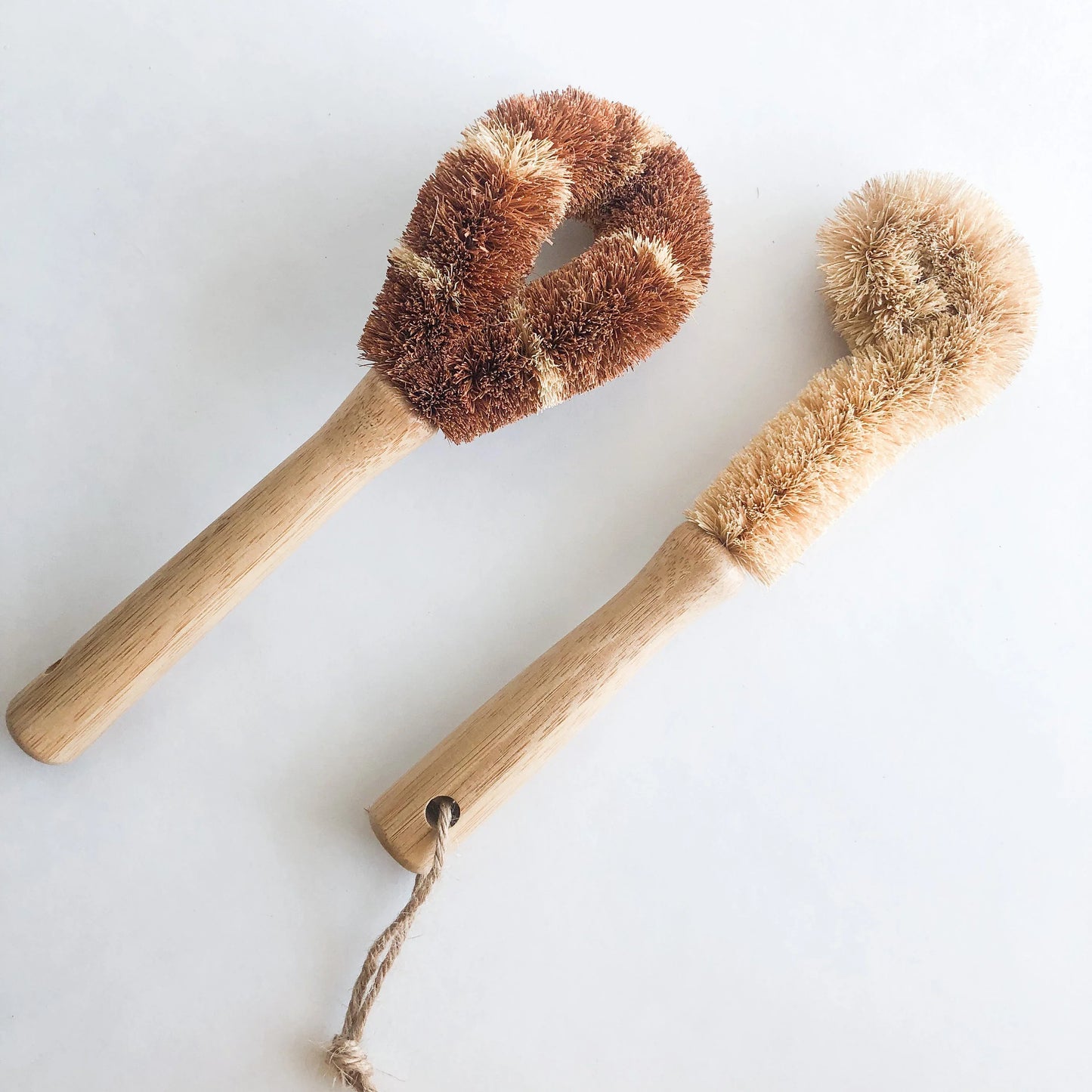 Natural Bamboo Coconut Glass Brush - Organic Plastic Free Biodegradable Coconut Kitchen Brush - Zero Waste Living