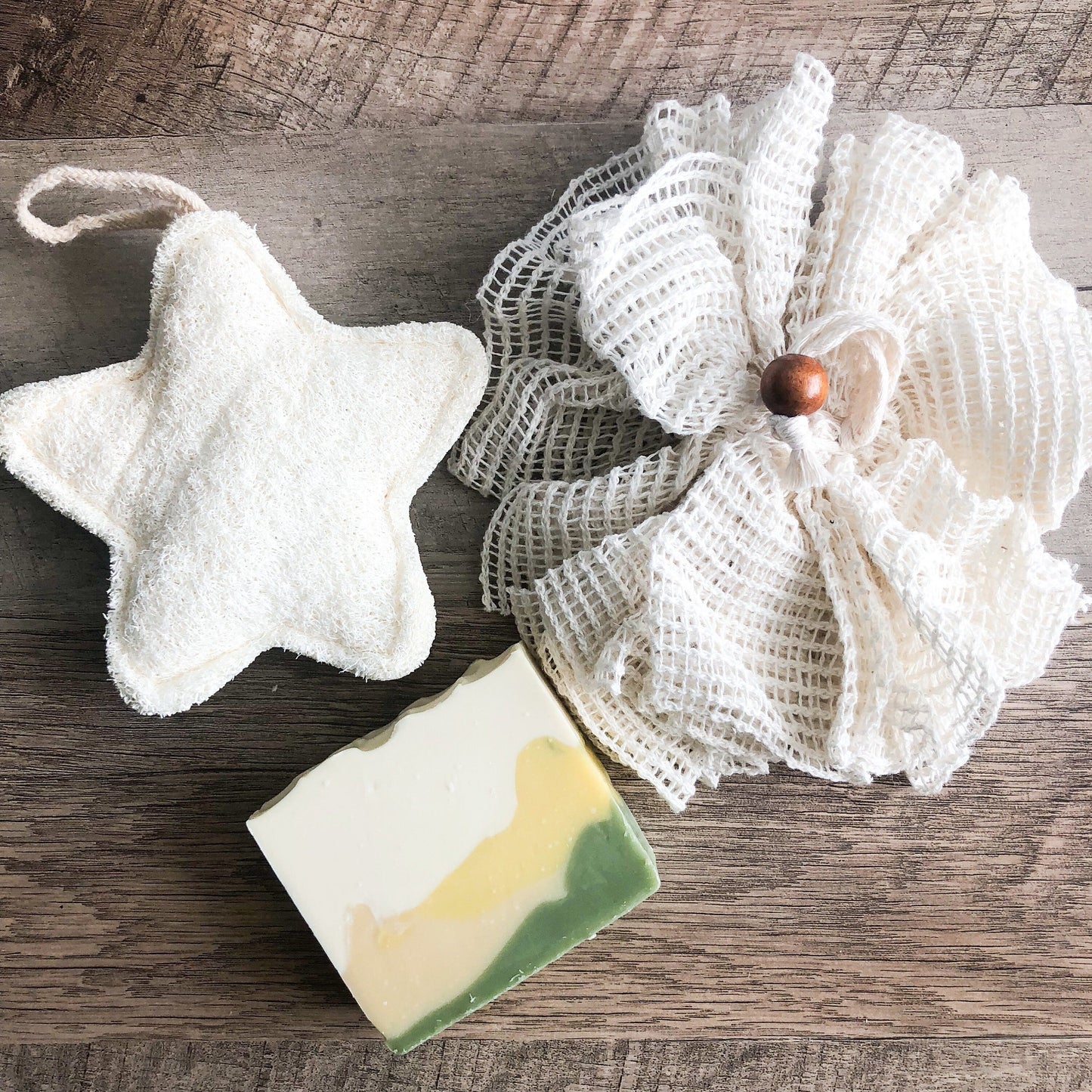 Natural Organic Ramie Bath / Shower Puff - Plastic Free Plant Based Biodegradable Shower Sponge