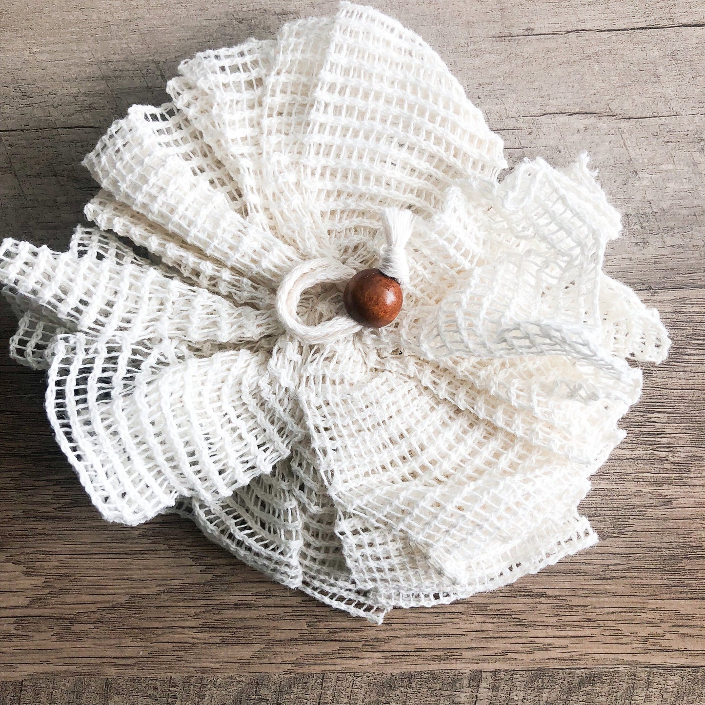 Natural Organic Ramie Bath / Shower Puff - Plastic Free Plant Based Biodegradable Shower Sponge