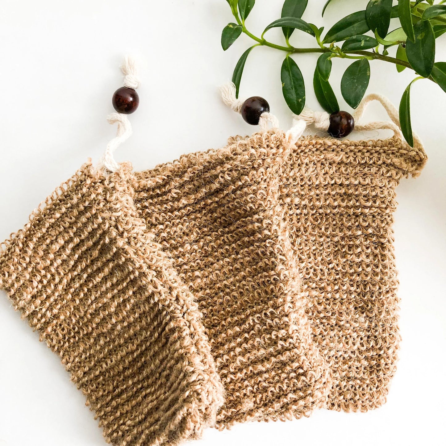 Natural Organic Handmade Jute Soap Bag - Zero Waste Biodegradable Soap Saver